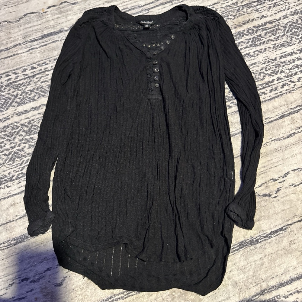 Lucky Brand Black Button-Down Shirt